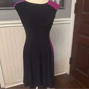 Lauren Ralph Lauren Navy Pink Colorblock Sleeveless Dress Size 2